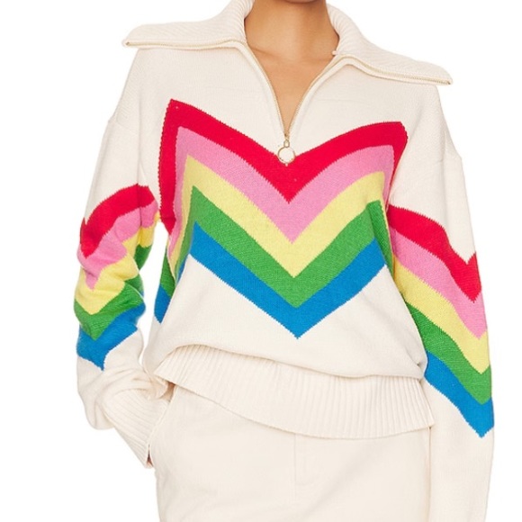 Show Me Your MuMu Sweaters - Show Me Your Mumu Weston Half Zip Pullover in Rainbow Slope. Size Small